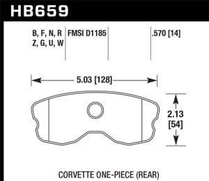 Chevrolet Corvette Brake Pad Set - Rear - Hawk Performance - DTC-70 - `10-`12